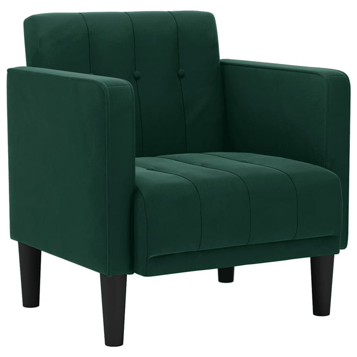 Canapea scaun cu cotiere, verde închis, 53 cm, catifea WALTI