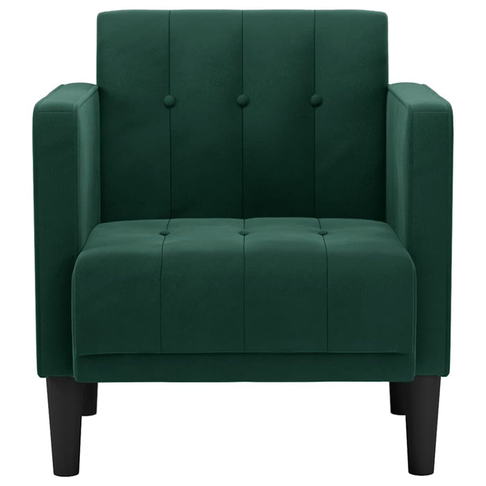 Canapea scaun cu cotiere, verde închis, 53 cm, catifea WALTI