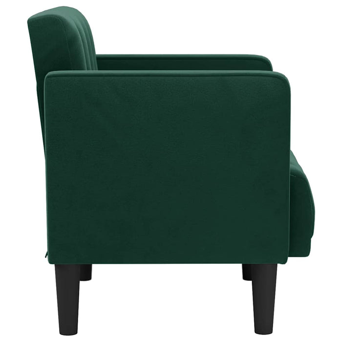 Canapea scaun cu cotiere, verde închis, 53 cm, catifea WALTI