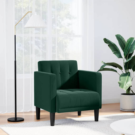 Canapea scaun cu cotiere, verde închis, 53 cm, catifea - WALTI WALTI