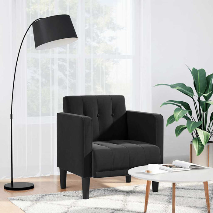 Canapea Scaun cu cotiere, negru, 53 cm, catifea - WALTI WALTI