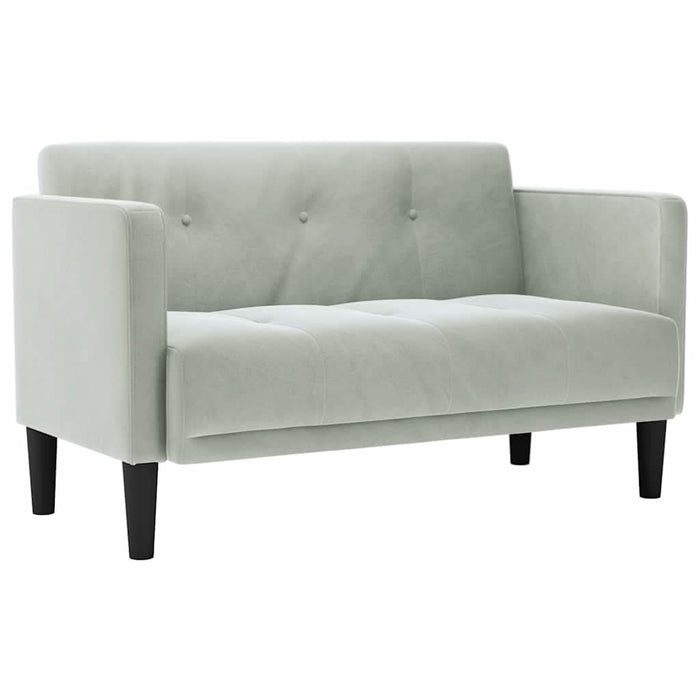 Canapea loveseat, gri deschis, 111 cm, catifea - WALTI WALTI