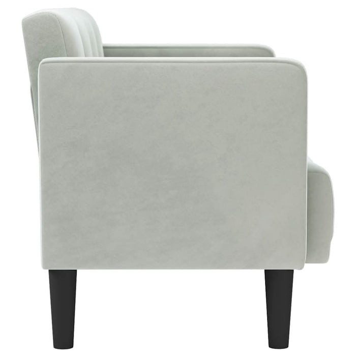 Canapea loveseat, gri deschis, 111 cm, catifea - WALTI WALTI