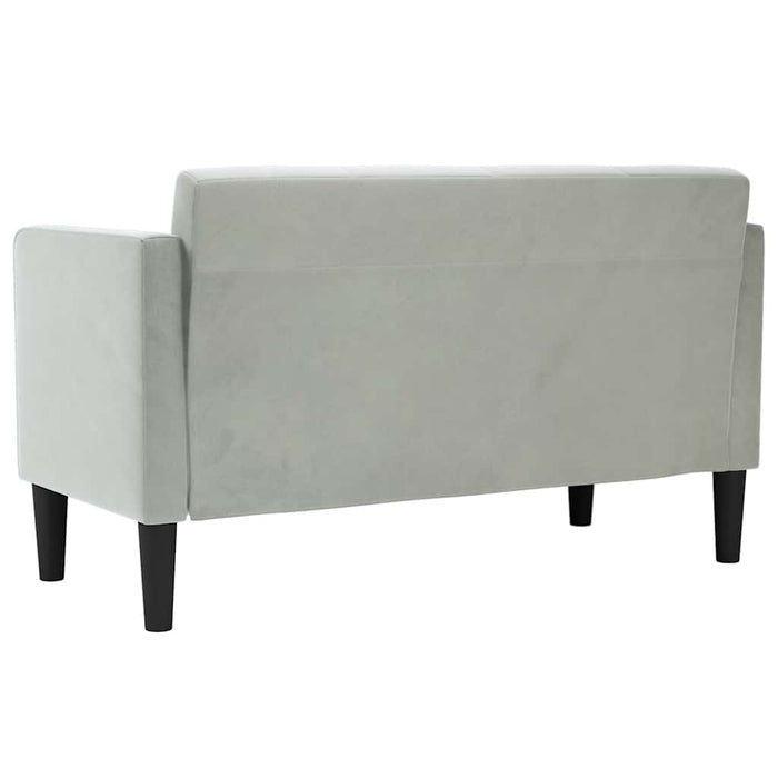 Canapea loveseat, gri deschis, 111 cm, catifea - WALTI WALTI