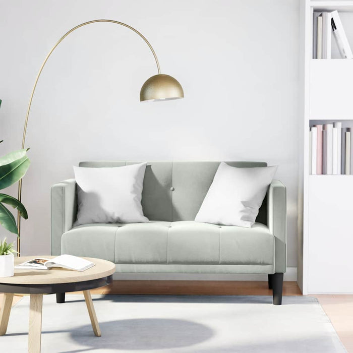 Canapea loveseat, gri deschis, 111 cm, catifea - WALTI WALTI