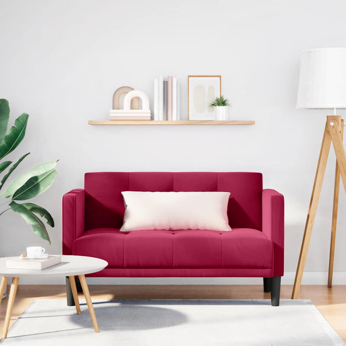 Canapea loveseat, vin roșu, 111 cm, catifea - WALTI WALTI
