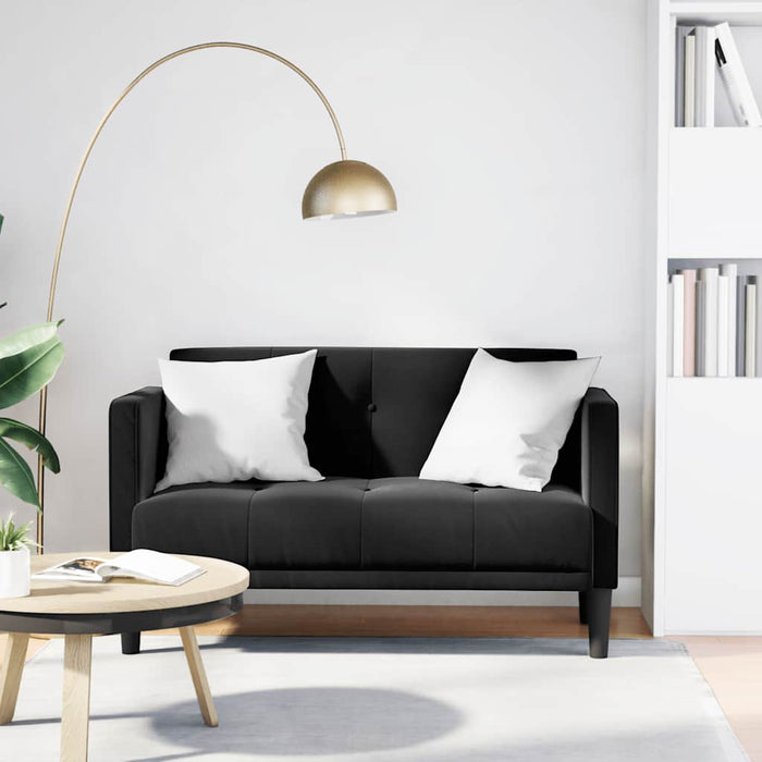 Canapea loveseat, negru, 111 cm, catifea - WALTI WALTI