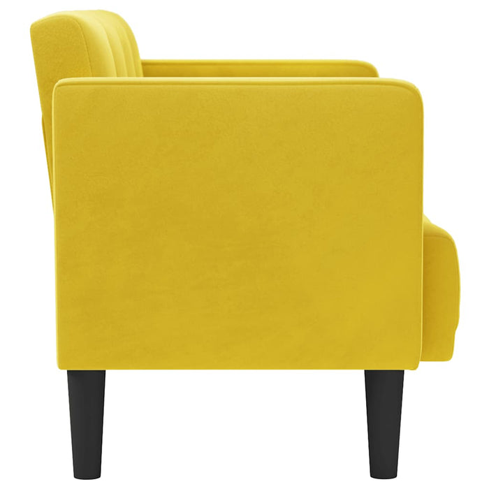 Canapea loveseat, galben, 111 cm, catifea - WALTI WALTI