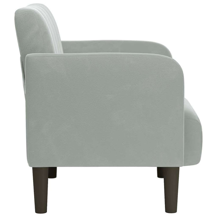 Canapea scaun cu cotiere Gri deschis 54 cm catifea - WALTI WALTI