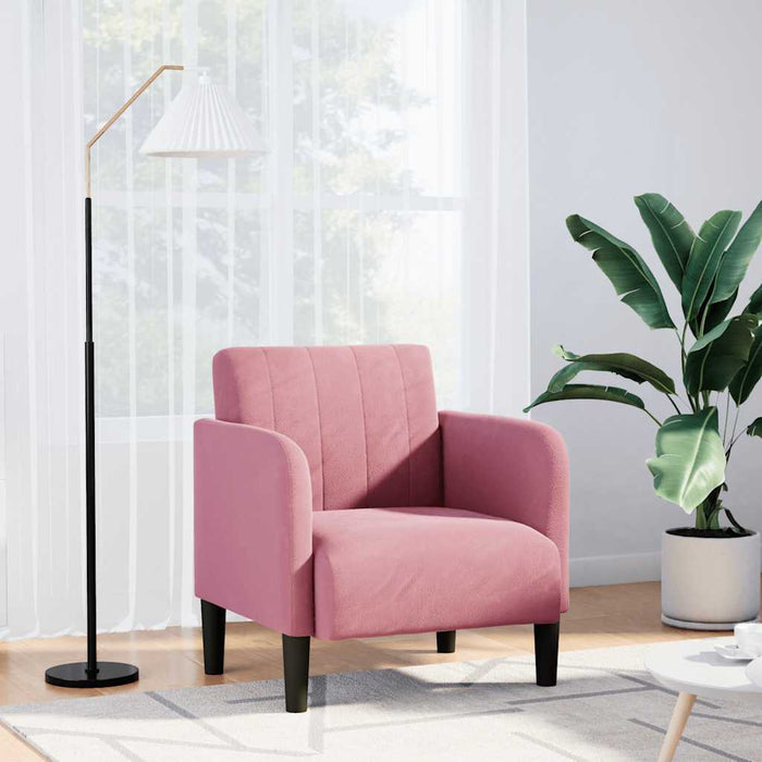 Canapea Scaun cu Cotiere Roz 54 cm Catifea - WALTI WALTI