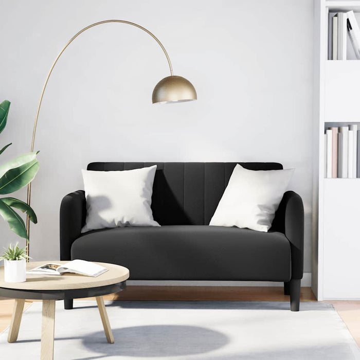 Canapea loveseat neagră 109 cm catifea - WALTI WALTI