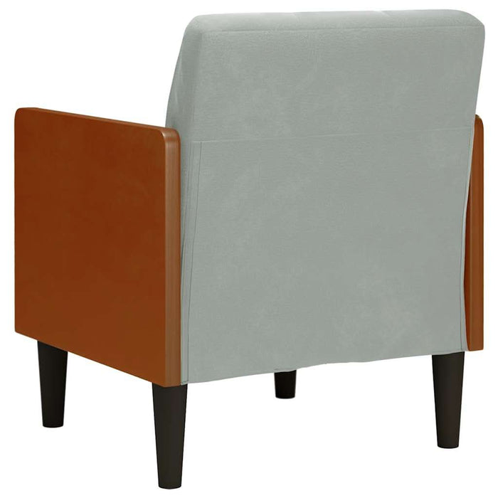 Canapea scaun cu cotiere, gri deschis, 55 cm, catifea - WALTI WALTI
