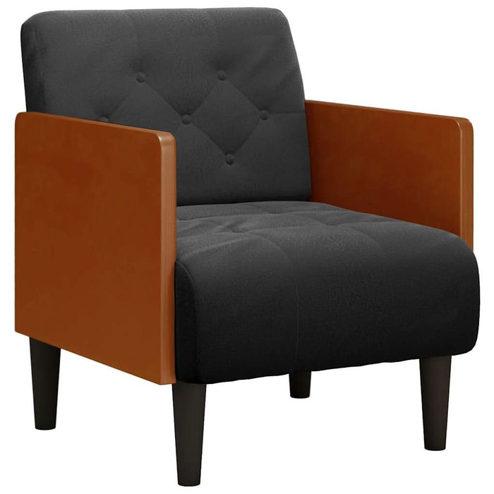Canapea Scaun cu Cotiere Negru 55 cm Catifea - WALTI WALTI