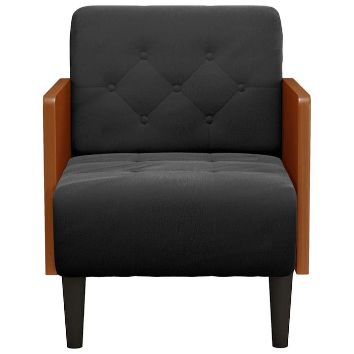 Canapea Scaun cu Cotiere Negru 55 cm Catifea - WALTI WALTI