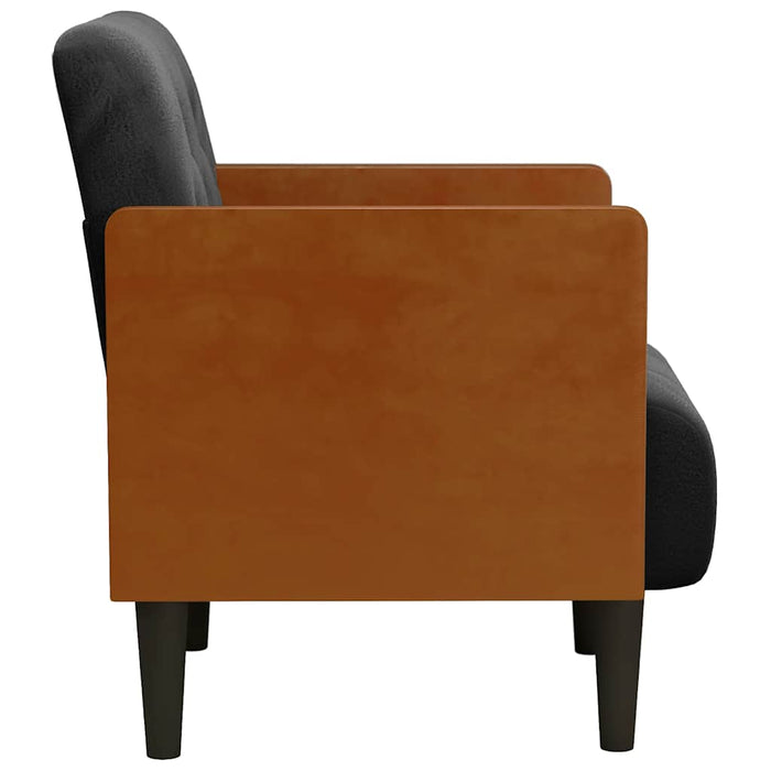 Canapea Scaun cu Cotiere Negru 55 cm Catifea - WALTI WALTI