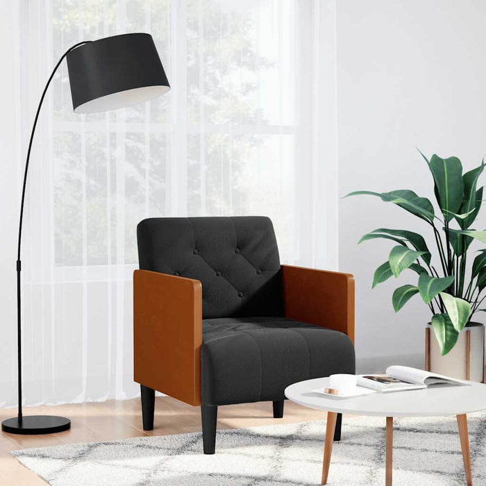 Canapea Scaun cu Cotiere Negru 55 cm Catifea - WALTI WALTI