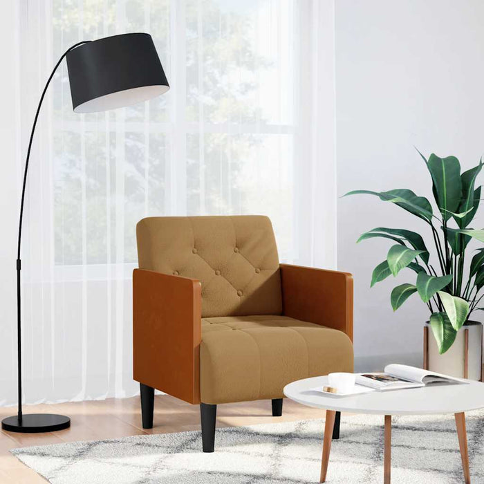 Canapea Scaun cu Cotiere Maro 55 cm Catifea - WALTI WALTI
