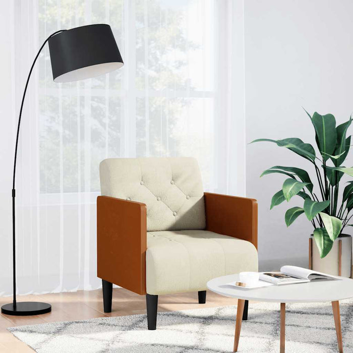 Canapea Scaun cu cotiere, crem, 55 cm, catifea - WALTI WALTI