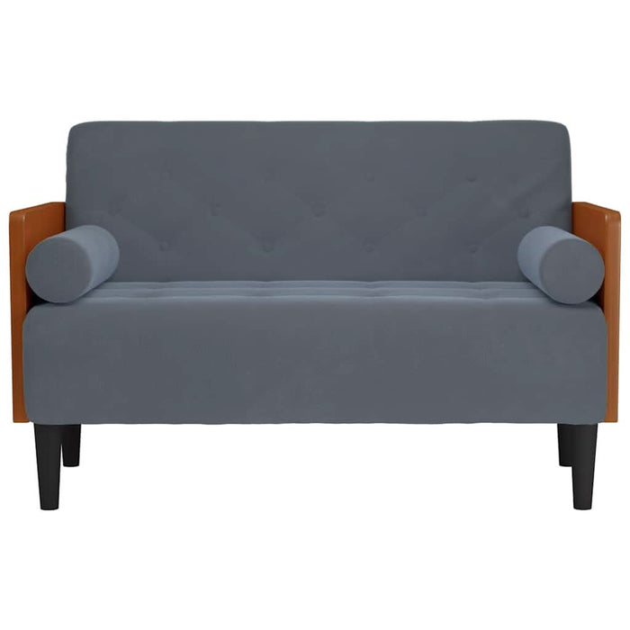 Canapea loveseat cu perne de sustinere gri închis 110cm catifea - WALTI WALTI