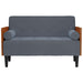 Canapea loveseat cu perne de sustinere gri închis 110cm catifea - WALTI WALTI