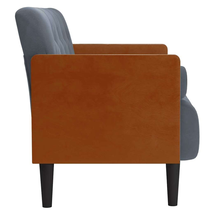 Canapea loveseat cu perne de sustinere gri închis 110cm catifea - WALTI WALTI