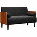 Canapea loveseat cu perne de suport negru 110 cm catifea - WALTI WALTI