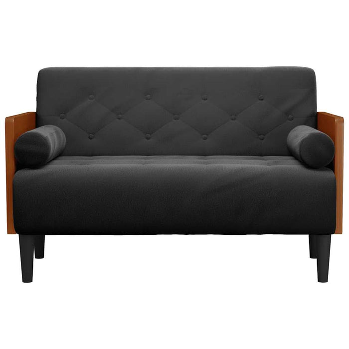 Canapea loveseat cu perne de suport negru 110 cm catifea - WALTI WALTI