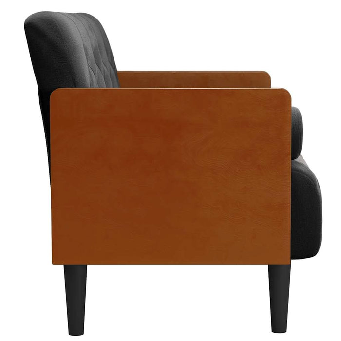 Canapea loveseat cu perne de suport negru 110 cm catifea - WALTI WALTI
