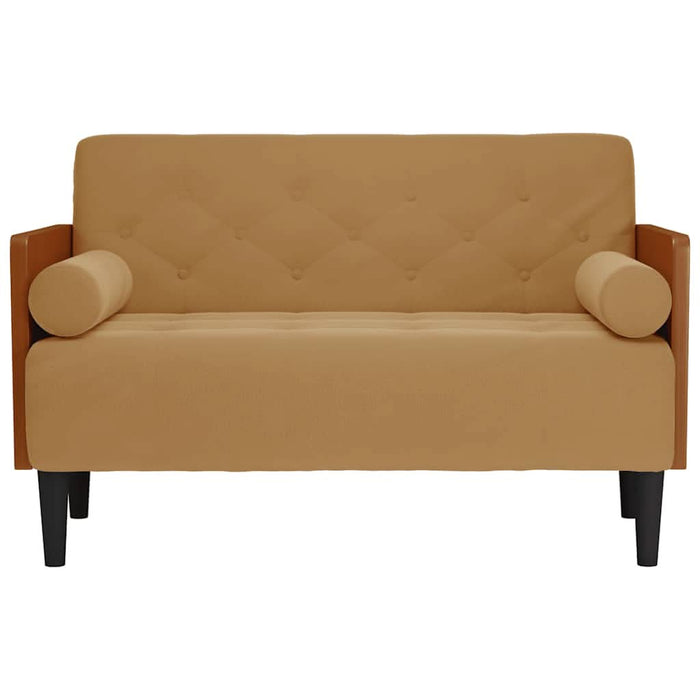 Canapea loveseat cu perne de suport maro 110 cm catifea - WALTI WALTI