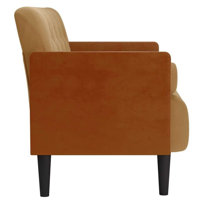 Canapea loveseat cu perne de suport maro 110 cm catifea - WALTI WALTI