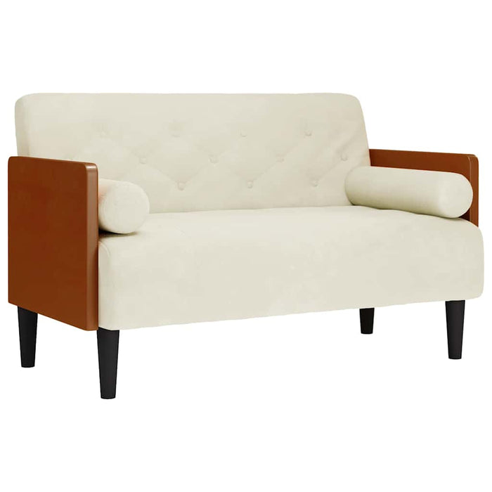 Canapea loveseat cu perne de sustinere crem 110 cm catifea - WALTI WALTI