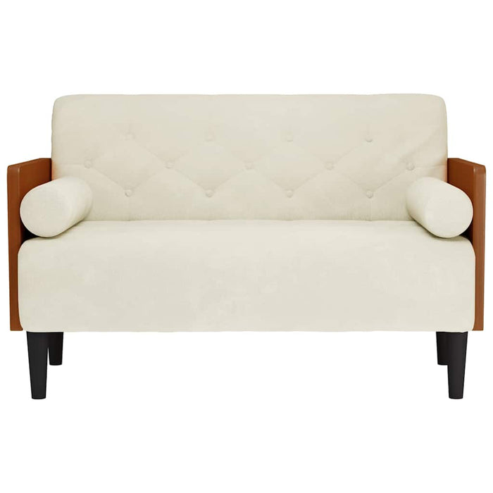 Canapea loveseat cu perne de sustinere crem 110 cm catifea - WALTI WALTI