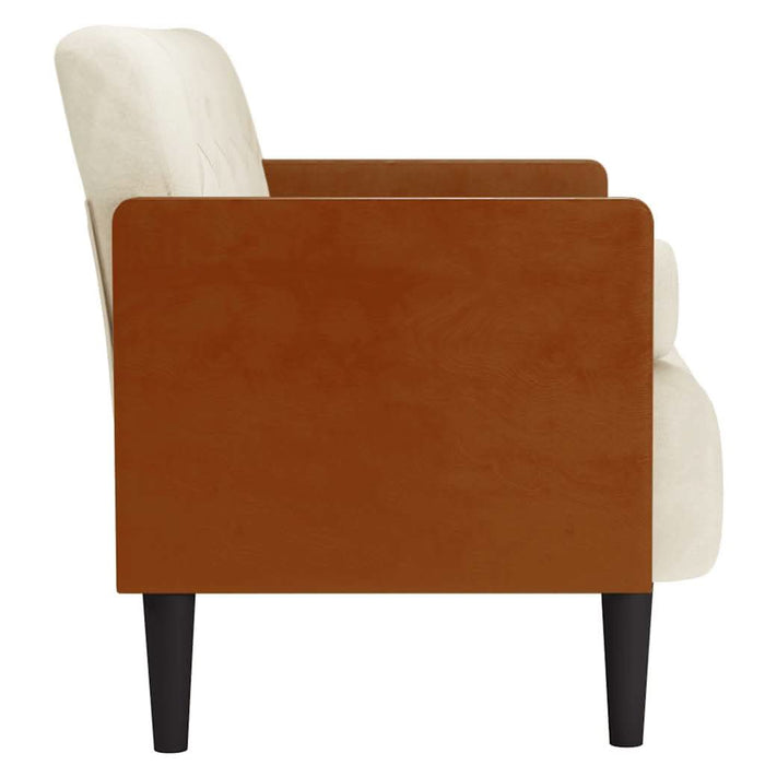 Canapea loveseat cu perne de sustinere crem 110 cm catifea - WALTI WALTI
