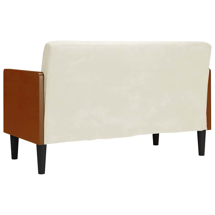 Canapea loveseat cu perne de sustinere crem 110 cm catifea - WALTI WALTI