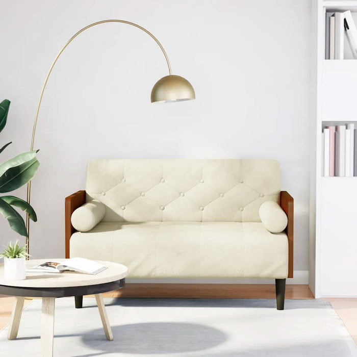 Canapea loveseat cu perne de sustinere crem 110 cm catifea - WALTI WALTI