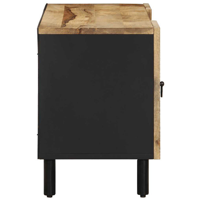Dulap TV, negru, 105x33,5x46 cm, lemn masiv de mango brut - WALTI WALTI