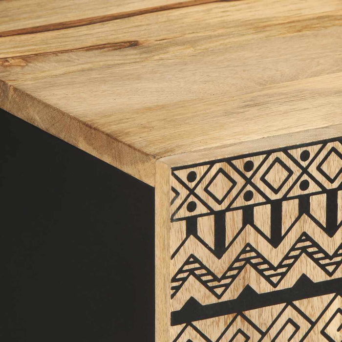 Dulap TV, negru, 105x33,5x46 cm, lemn masiv de mango brut - WALTI WALTI
