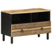 Dulap TV, negru, 70x33,5x46 cm, lemn masiv de mango brut - WALTI WALTI