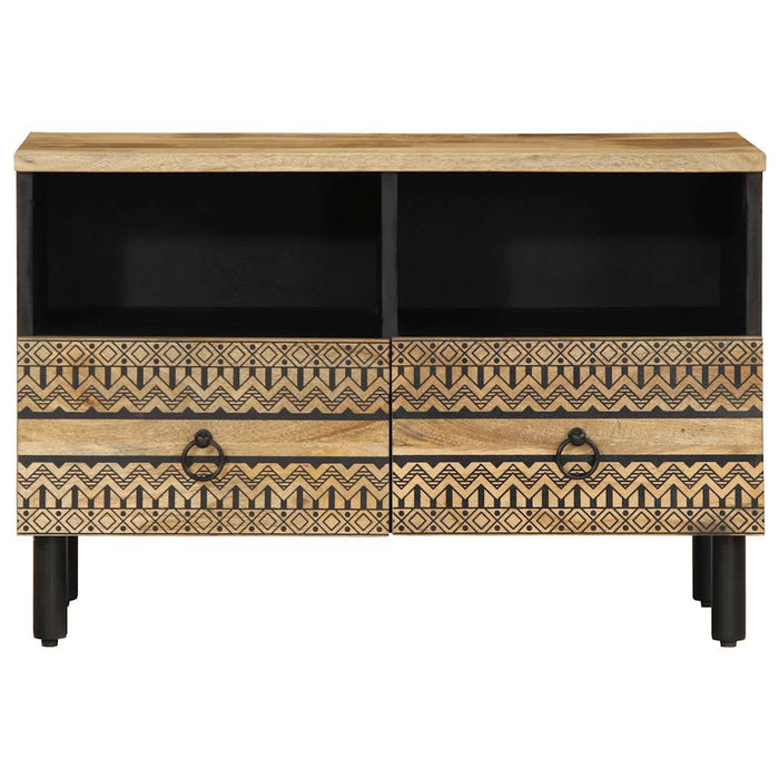 Dulap TV, negru, 70x33,5x46 cm, lemn masiv de mango brut - WALTI WALTI