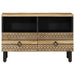 Dulap TV, negru, 70x33,5x46 cm, lemn masiv de mango brut - WALTI WALTI