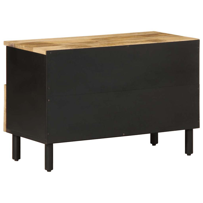 Dulap TV, negru, 70x33,5x46 cm, lemn masiv de mango brut - WALTI WALTI