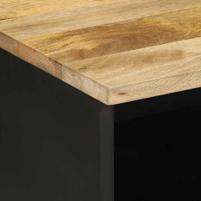 Dulap TV, negru, 70x33,5x46 cm, lemn masiv de mango brut - WALTI WALTI