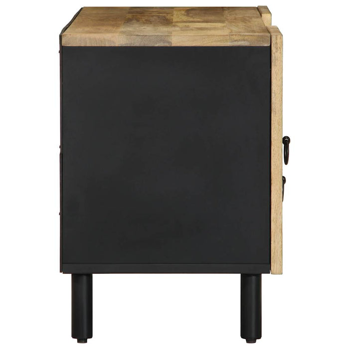 Dulap TV, negru, 105x33,5x46 cm, lemn masiv de mango brut WALTI