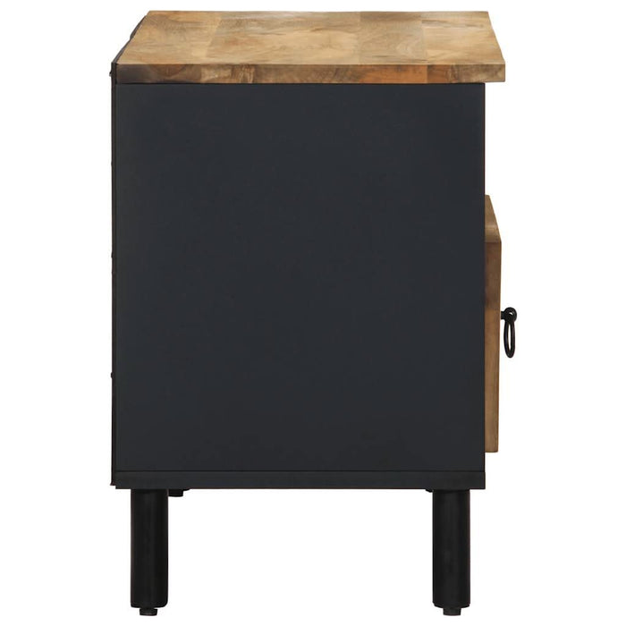 Dulap TV, negru, 80x33,5x46 cm, lemn masiv de mango brut - WALTI WALTI