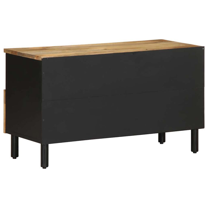 Dulap TV, negru, 80x33,5x46 cm, lemn masiv de mango brut - WALTI WALTI
