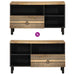 Dulap TV, negru, 80x33,5x46 cm, lemn masiv de mango brut - WALTI WALTI