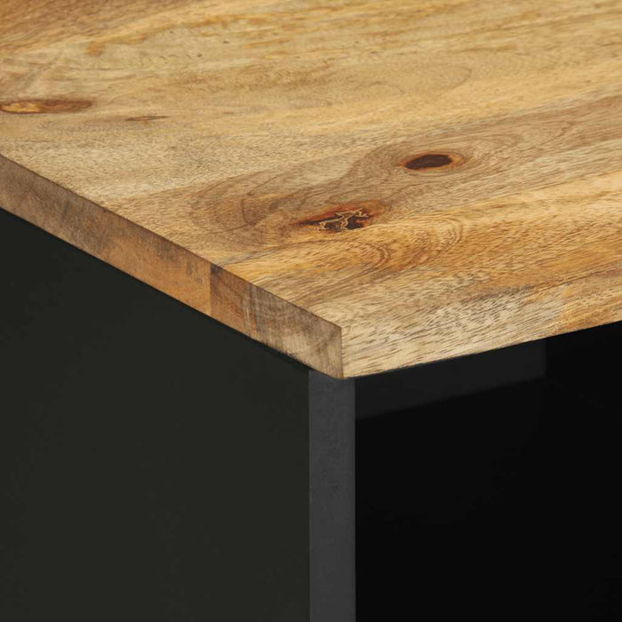 Dulap TV, negru, 80x33,5x46 cm, lemn masiv de mango brut - WALTI WALTI