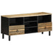 Dulap TV, negru, 100x33,5x46 cm, lemn masiv de mango brut - WALTI WALTI