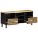 Dulap TV, negru, 100x33,5x46 cm, lemn masiv de mango brut - WALTI WALTI