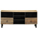 Dulap TV, negru, 100x33,5x46 cm, lemn masiv de mango brut - WALTI WALTI